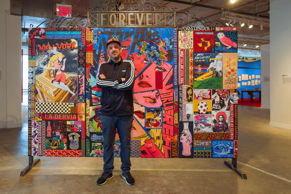 Roger Gastman in front of work by FAILE. Photo by Ian Reid